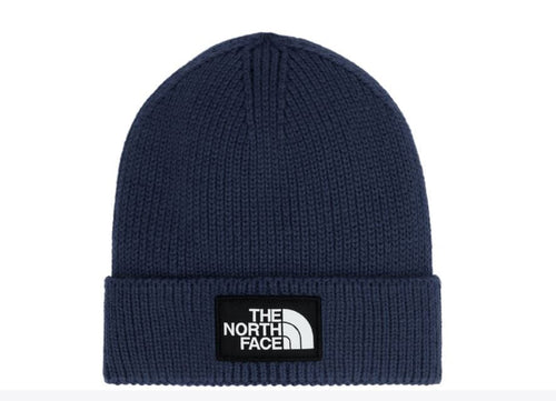 Summit Navy The North Face Logo Box Cuffed Beanie in Summit Navy The North Face Logo Box Cuffed Beanie in Summit Navy The North Face
