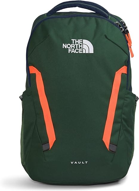 Pine Needle/Summit Navy/Power Orange / One Size The North Face Vault Backpack The North Face