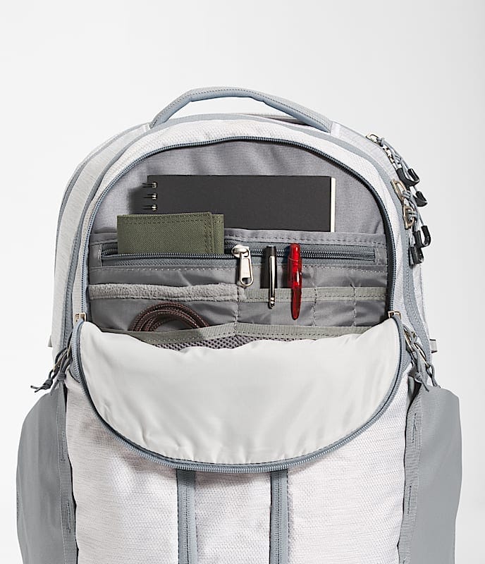 Load image into Gallery viewer, One Size / Tnf White Metallic Melange The North Face Women's Surge Backpack In TNF White Metallic Melange The North Face Women's Surge Backpack – White The North Face
