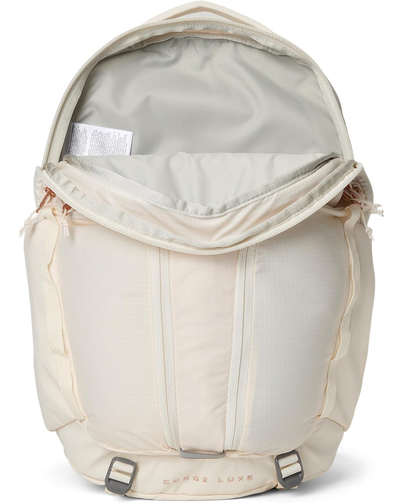 Load image into Gallery viewer, Gardenia White / Burnt Charcoal Metallic The North Face Women&#39;s Surge Luxe in Gardenia White / Burnt Charcoal Metallic The North Face Women&#39;s Surge Luxe in Gardenia White / Burnt Charcoal Metallic The North Face
