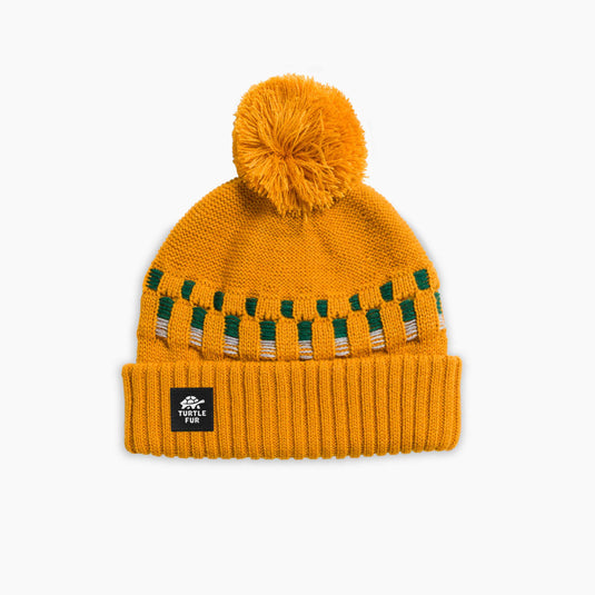 Gold Turtle Fur Noah Pom Beanie - Kids' Turtle Fur