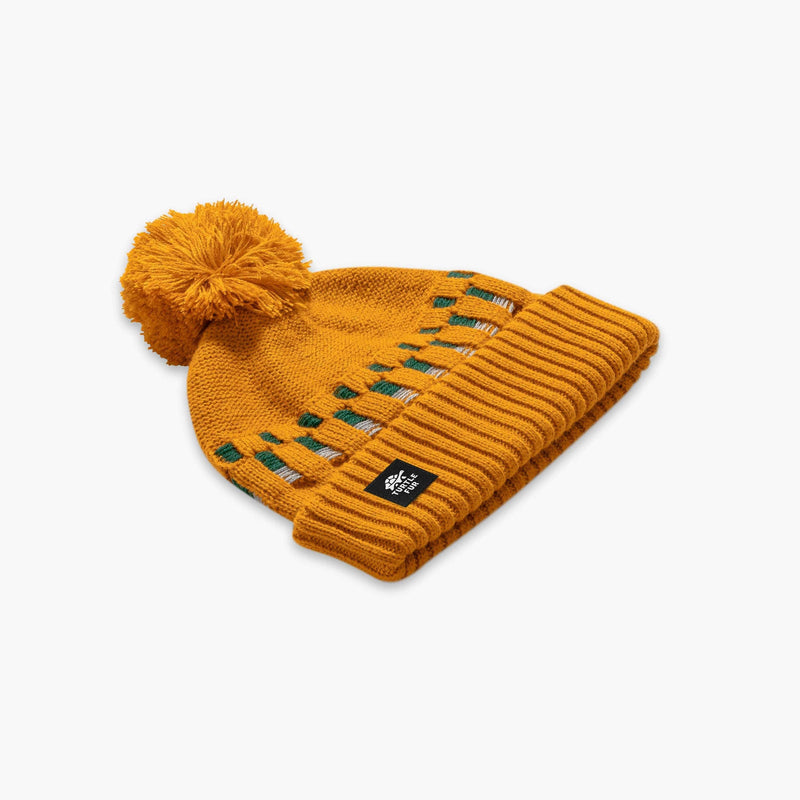 Load image into Gallery viewer, Gold Turtle Fur Noah Pom Beanie - Kids&#39; Turtle Fur
