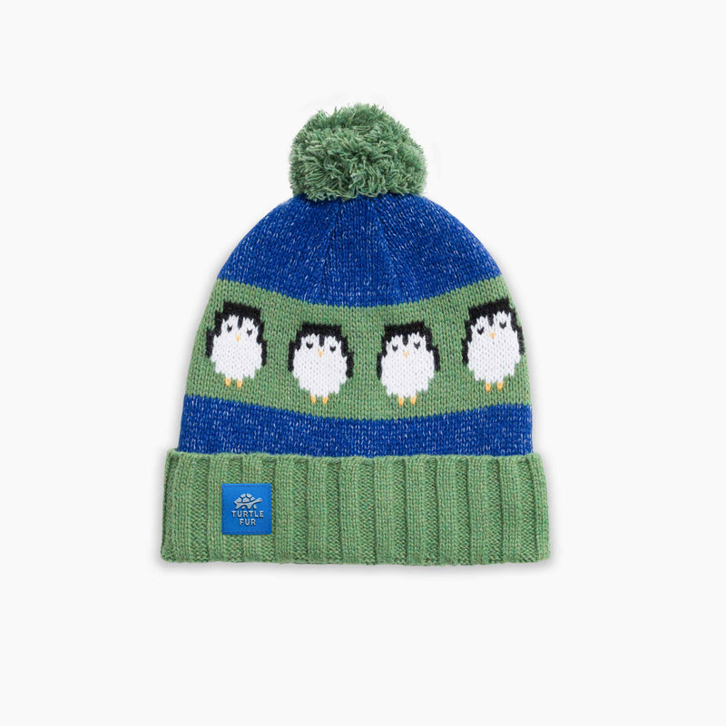 Load image into Gallery viewer, Moss Turtle Fur Pengy Pom Beanie - Kids&#39; Turtle Fur
