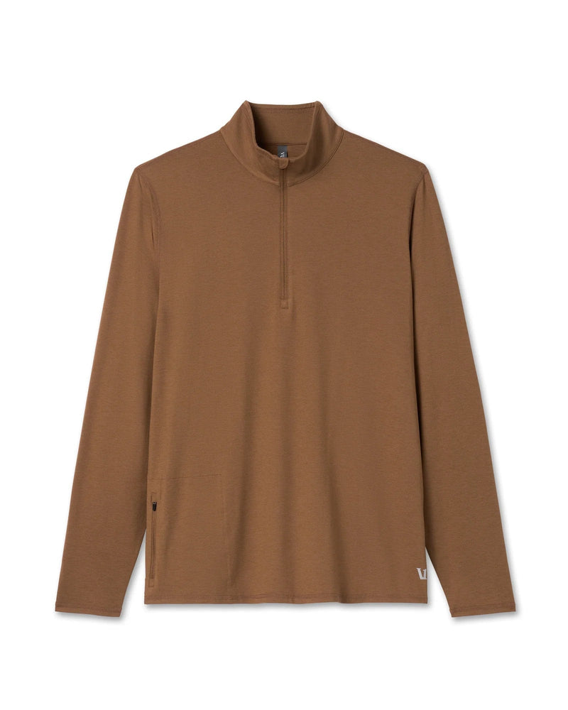 Load image into Gallery viewer, Pecan Heather / SM Vuori Ease Performance Half Zip 2.0 - Men&#39;s Vuori
