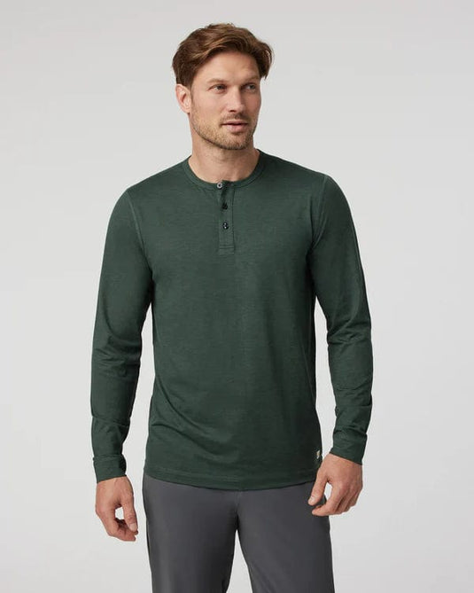 Aspen Heather / SM Vuori Long-Sleeve Ease Performance Henley - Men's Vuori Long-Sleeve Ease Performance Henley - Men's Vuori