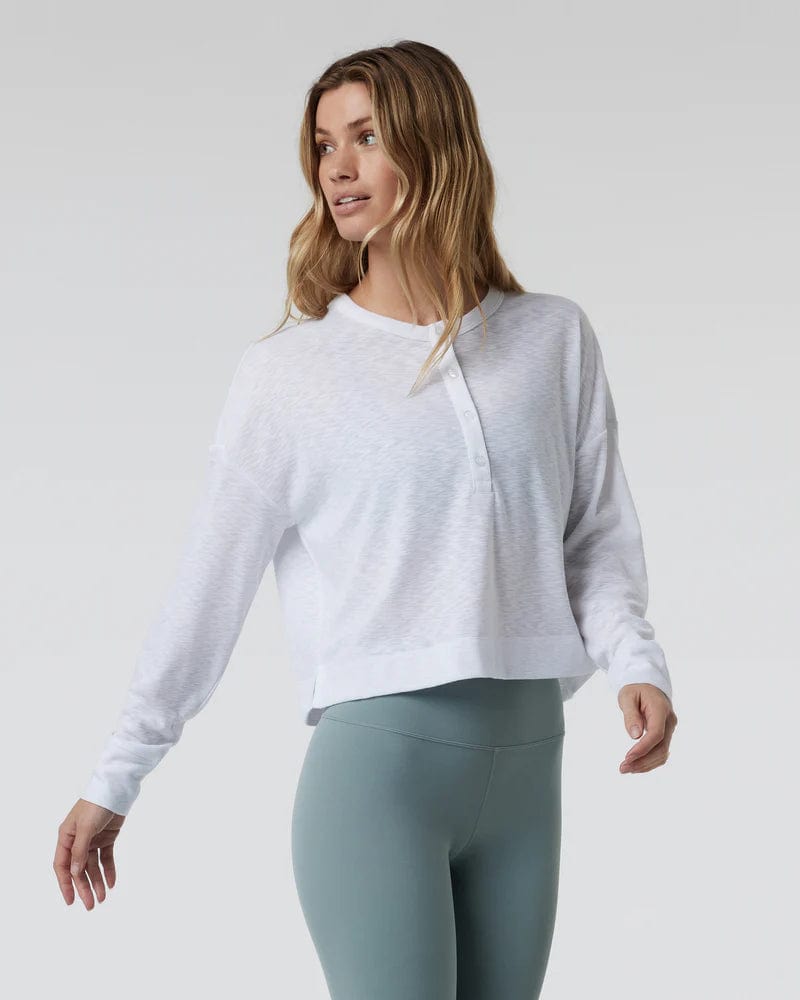 Load image into Gallery viewer, White / XS Vuori Longsleeve Sunrise Oversize Henley - Women&#39;s Vuori
