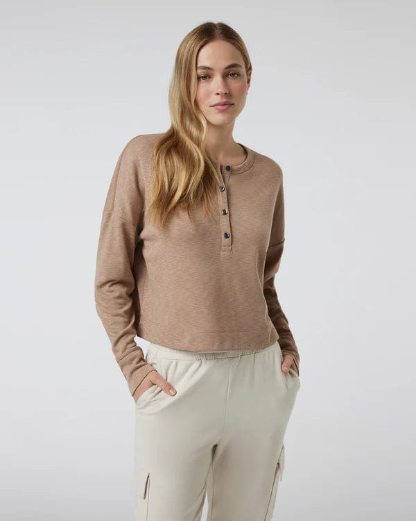 Load image into Gallery viewer, Goldenrod / XS Vuori Longsleeve Sunrise Oversize Henley - Women&#39;s Vuori
