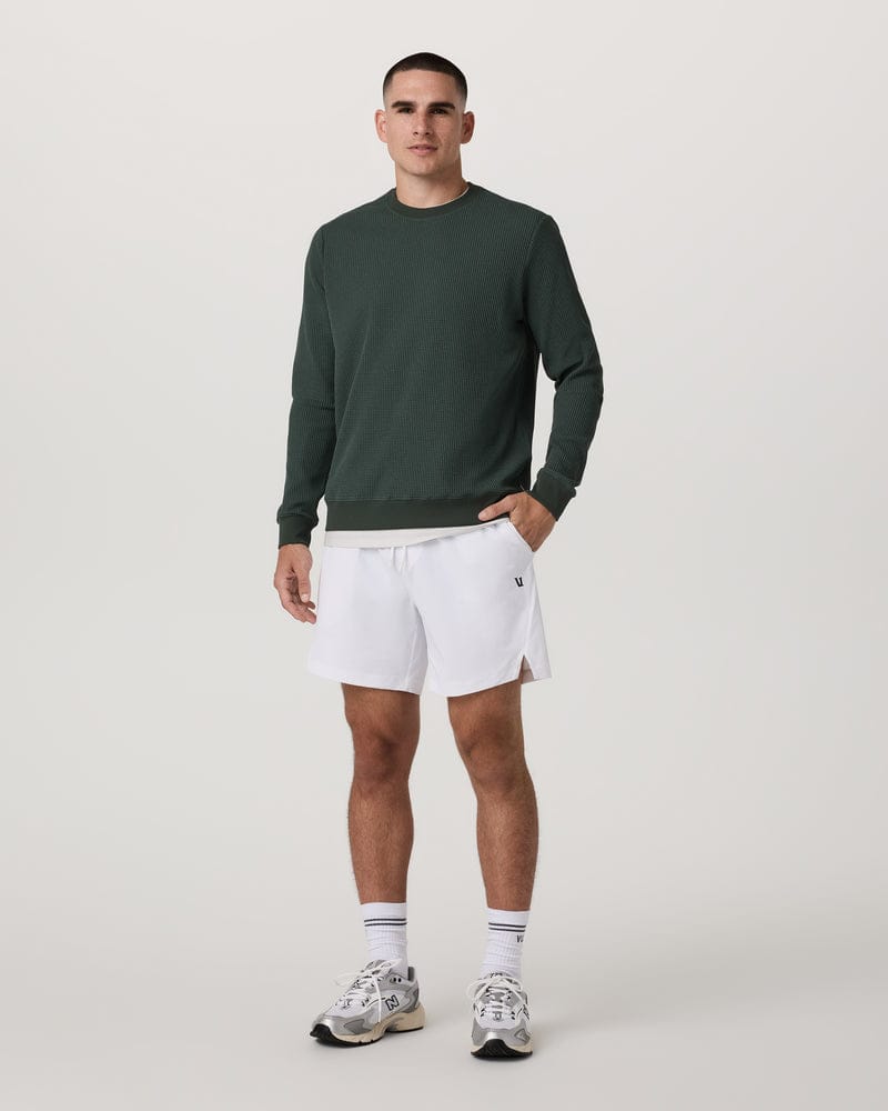 Load image into Gallery viewer, Vuori Men's Crosscourt Short Unlined 7" in White Vuori Men's Crosscourt Short Unlined 7" in White Vuori

