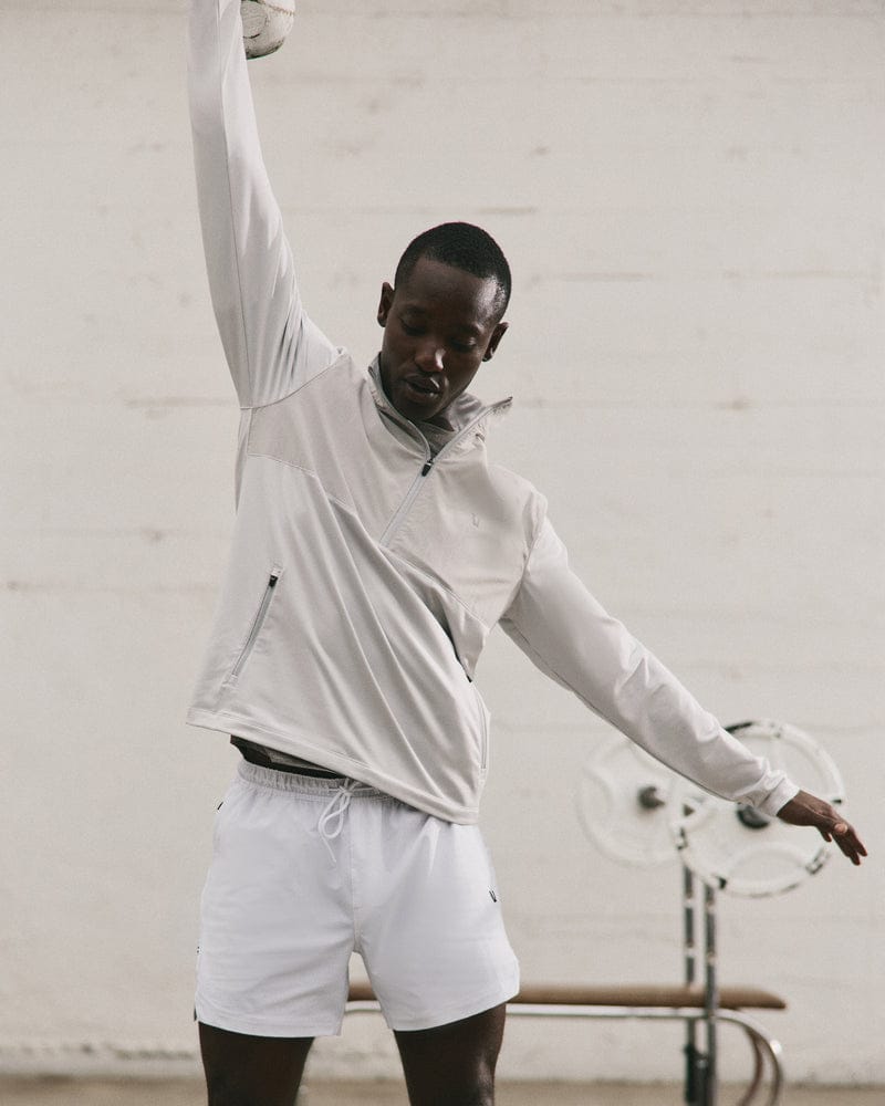 Load image into Gallery viewer, Vuori Men's Crosscourt Short Unlined 7" in White Vuori Men's Crosscourt Short Unlined 7" in White Vuori

