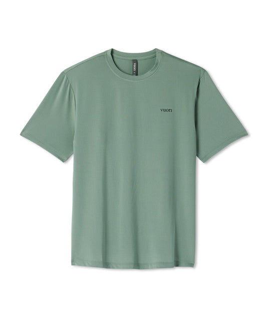 Thyme / SM Vuori Men's Short Sleeve Viewpoint Performance Tee 2.0 in Thyme Vuori Men's Short Sleeve Viewpoint Performance Tee 2.0 in Thyme Vuori