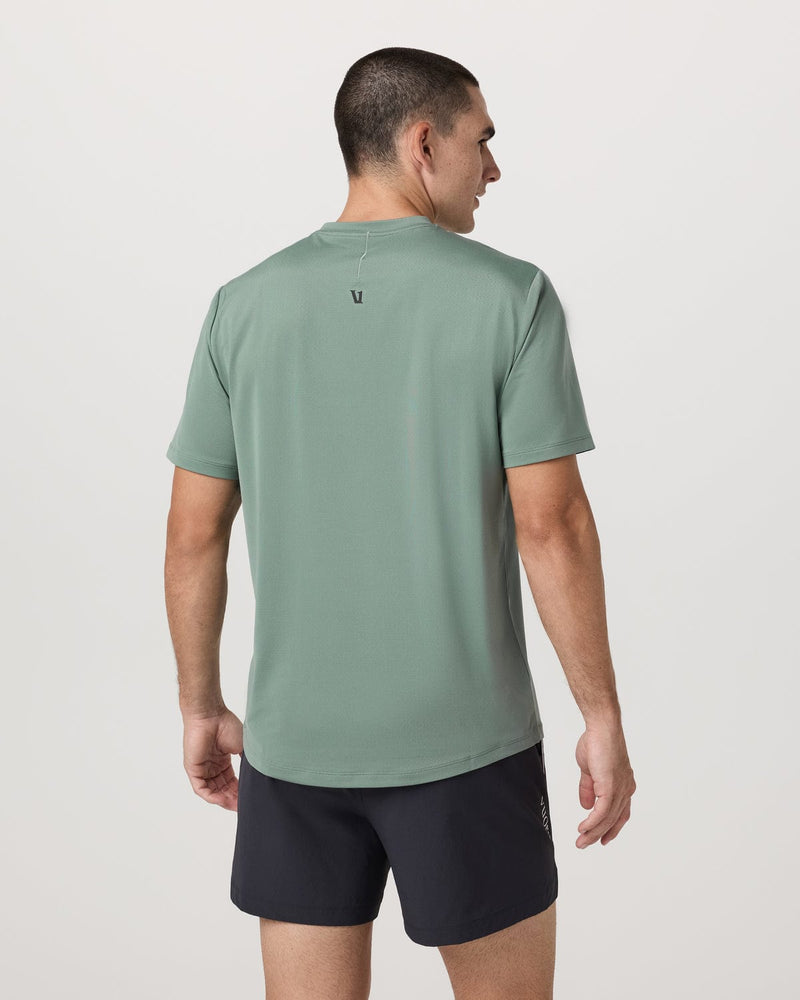 Load image into Gallery viewer, Vuori Men&#39;s Short Sleeve Viewpoint Performance Tee 2.0 in Thyme Vuori Men&#39;s Short Sleeve Viewpoint Performance Tee 2.0 in Thyme Vuori
