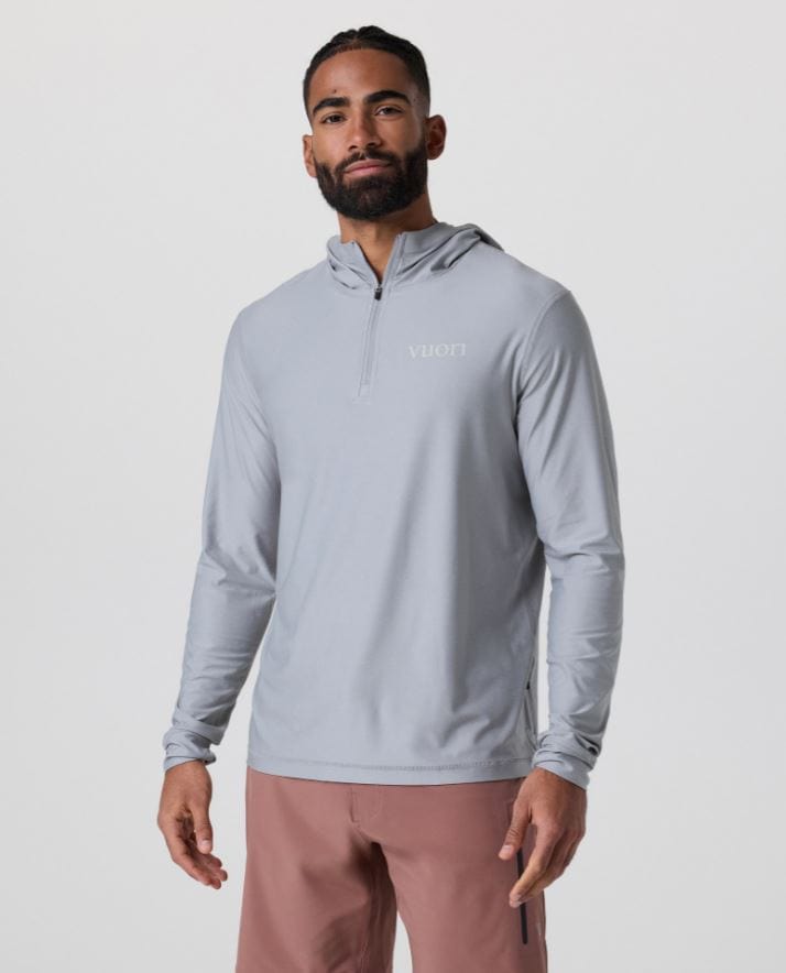 Load image into Gallery viewer, Vuori Men&#39;s Uluwatu Upf Hoodie in Platinum Heather Vuori Men&#39;s Uluwatu Upf Hoodie in Platinum Heather Vuori

