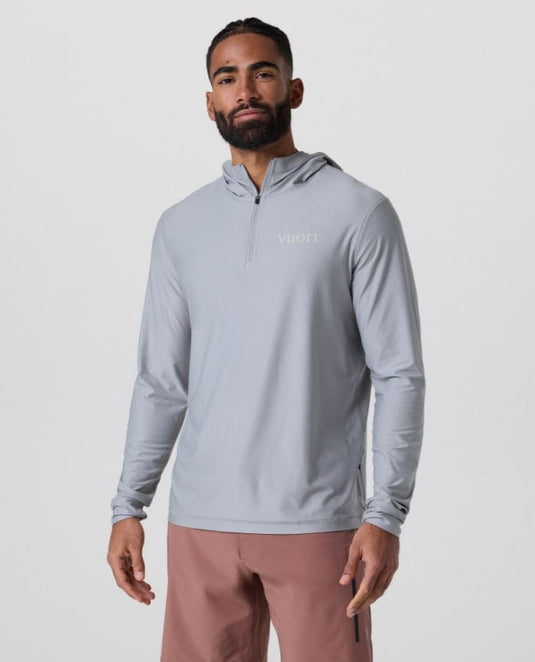 Vuori Men's Uluwatu Upf Hoodie in Platinum Heather Vuori Men's Uluwatu Upf Hoodie in Platinum Heather Vuori
