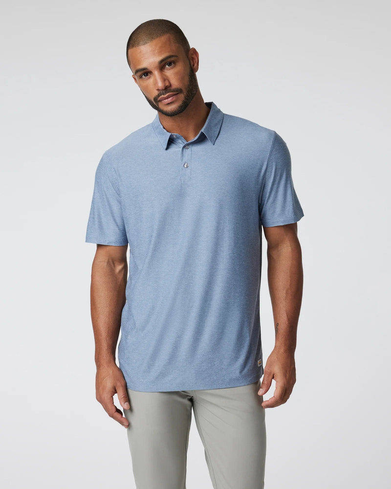 Load image into Gallery viewer, Chambray Heather / SM Vuori Strato Tech Polo - Men&#39;s Vuori
