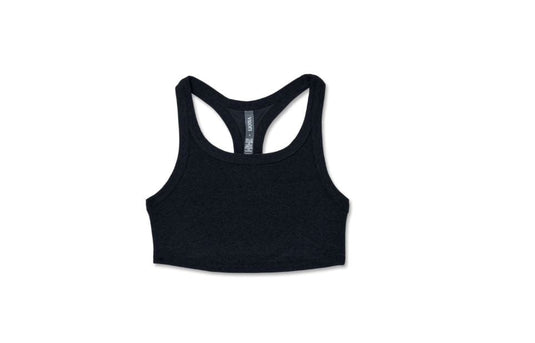 Black Heather / SM Vuori Women's Elevation Racer Bra in Black Heather Vuori Women's Elevation Racer Bra in Black Heather Vuori