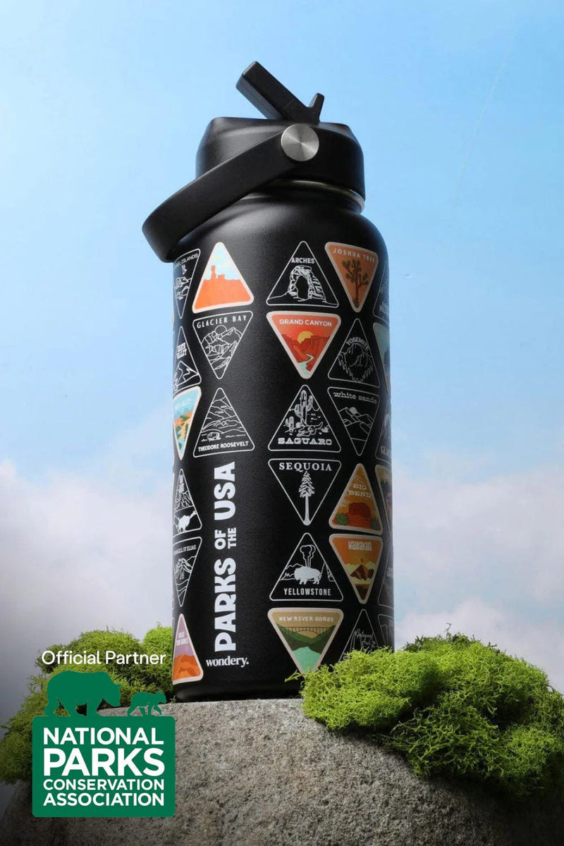 Load image into Gallery viewer, Black / 32oz Wondery The Original Parks of the USA Bucket List Bottle Wondery The Original Parks of the USA Bucket List Bottle Wondery
