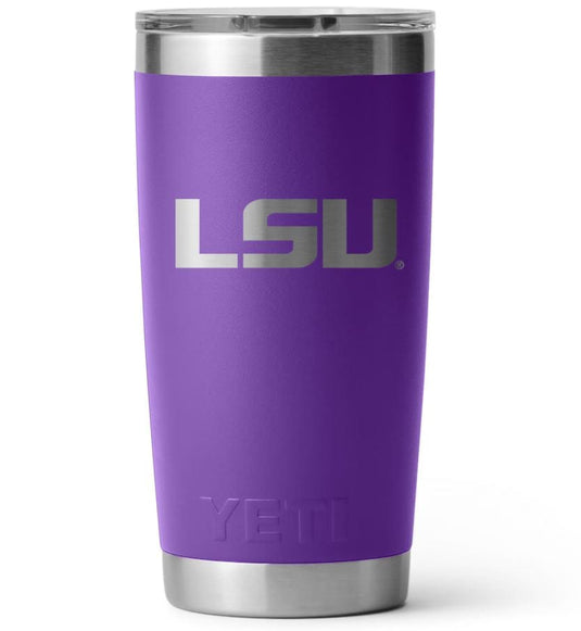 Purple Yeti LSU Rambler 20oz Magslider Lid in Purple Yeti LSU Rambler 20oz Magslider Lid in Purple Yeti Coolers