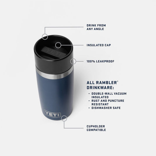 Navy Yeti Rambler 12Oz Travel Bottle in Navy Yeti Rambler 12Oz Travel Bottle in Navy Yeti Coolers