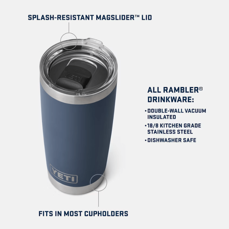 Load image into Gallery viewer, Big Wave Blue Yeti Rambler 20oz Tumbler with Magslider Lid Yeti Coolers
