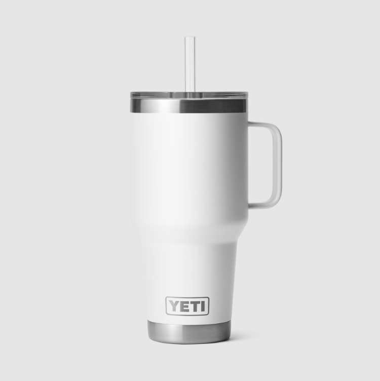 Load image into Gallery viewer, White Yeti Rambler 35 Oz Straw Mug Yeti Coolers
