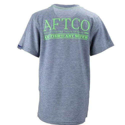 Slate Heather / Y-S Aftco Boys' Anytime Performance Short Sleeve T-Shirt Aftco