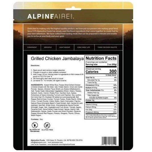 AlpineAire Foods Grilled Chicken Jambalaya Ready Meals KATADYN NORTH AMERICA