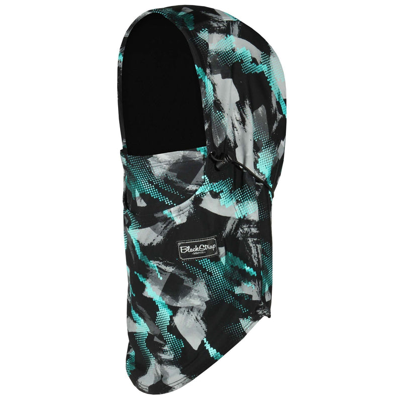 Load image into Gallery viewer, Geode Teal BlackStrap Team Hood Balaclava Facemask Black Strap
