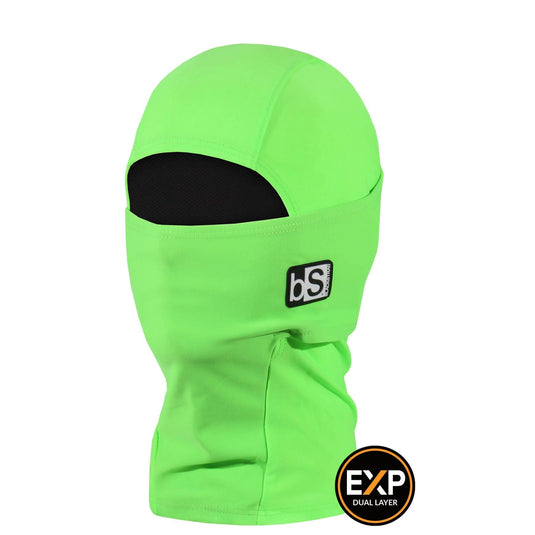 Bright Green BlackStrap Youth Hood Balaclava Facemask in Solid Bright Green Black Strap