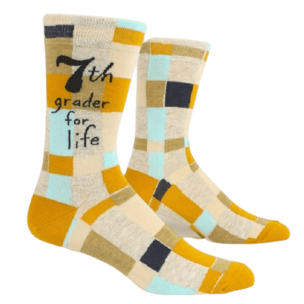 Load image into Gallery viewer, O/S Blue Q &quot;7th Grader for Life&quot; Socks Blue Q
