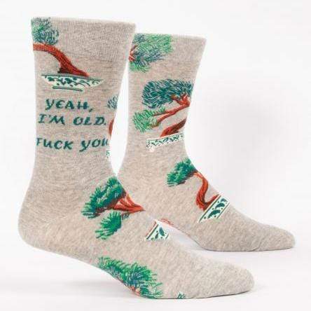 Load image into Gallery viewer, Blue Q Men&#39;s &quot;Yeah I&#39;m Old&quot; Crew Socks Blue Q
