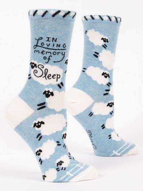 Multi Blue Q Women's "In Loving Memory of Sleep" Crew Socks Blue Q