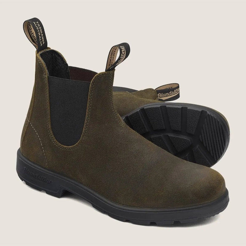 Load image into Gallery viewer, Dark Olive / 9 Blundstone Suede Chelsea Boots - Men&#39;s Blundstone
