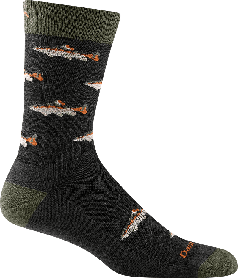 Load image into Gallery viewer, Charcoal / MED Darn Tough Men&#39;s Spey Fly Crew Lightweight Lifestyle Sock Darn Tough
