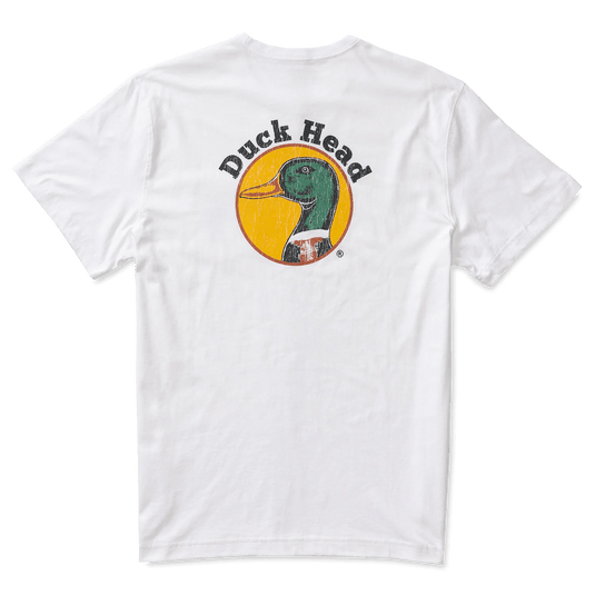 White / SM Duck Head Distressed Logo Shortsleeve T-Shirt - Men's DUCK HEAD