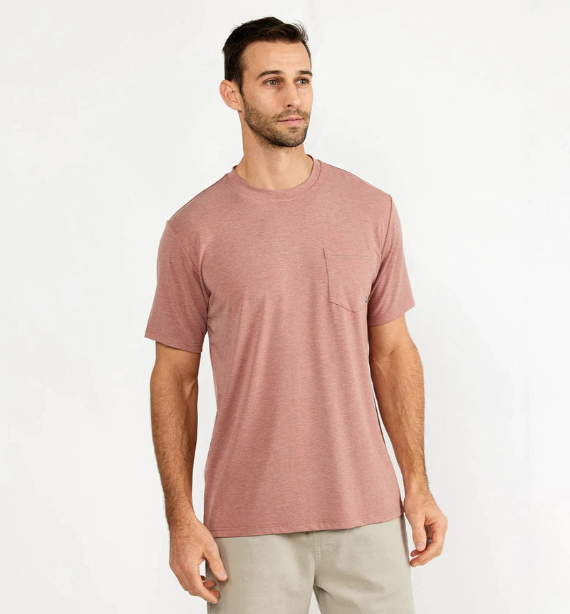 Load image into Gallery viewer, Heather Brick / SM Free Fly Bamboo Flex Pocket T-Shirt - Men&#39;s Free Fly
