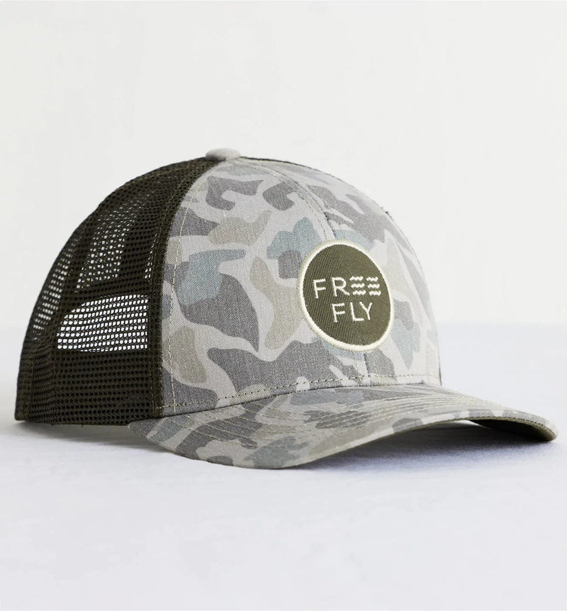 Load image into Gallery viewer, Barrier Island Camo Free Fly Camo Trucker Hat - Men&#39;s Free Fly
