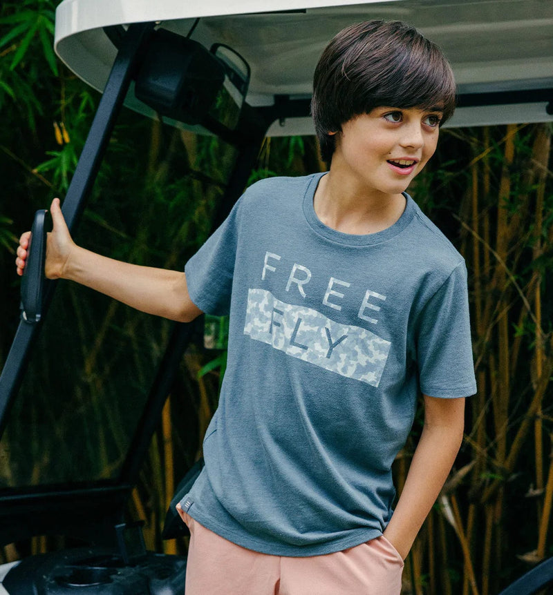 Load image into Gallery viewer, Free Fly Clearwater Camo Tee - Youth Free Fly
