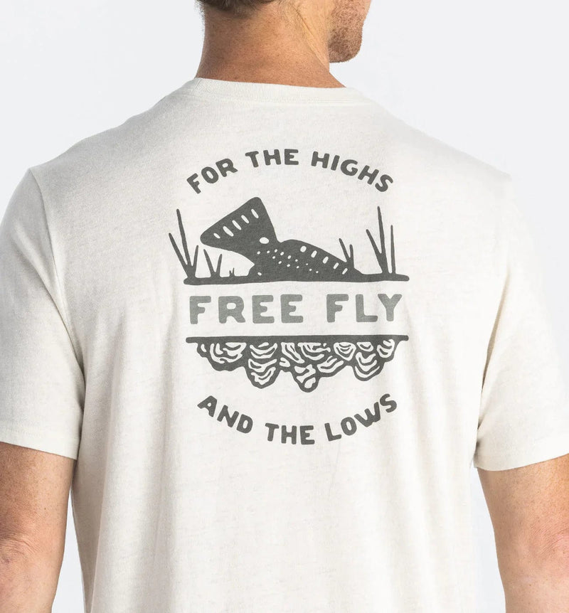 Load image into Gallery viewer, Heather Oyster / SM Free Fly Highs And Lows Tee - Men&#39;s Free Fly

