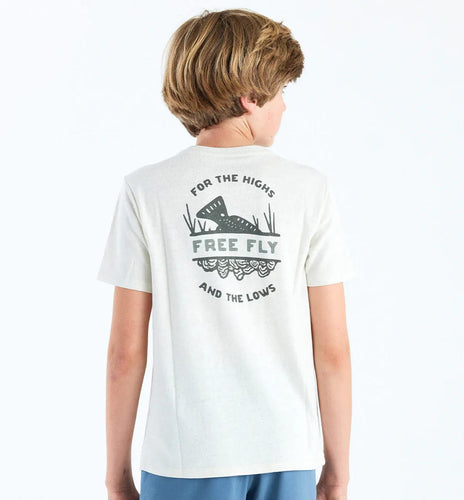 Heather Oyster / Youth SM Free Fly Highs And Lows Tee - Youth Free Fly