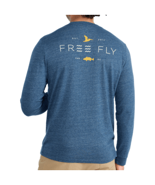 Heather True Navy / MED Free Fly Low Tide Long Sleeve Shirt- Men's Free Fly