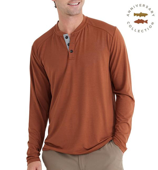 Desert Sand Red / SM Free Fly Men's Bamboo Flex Henley Free Fly