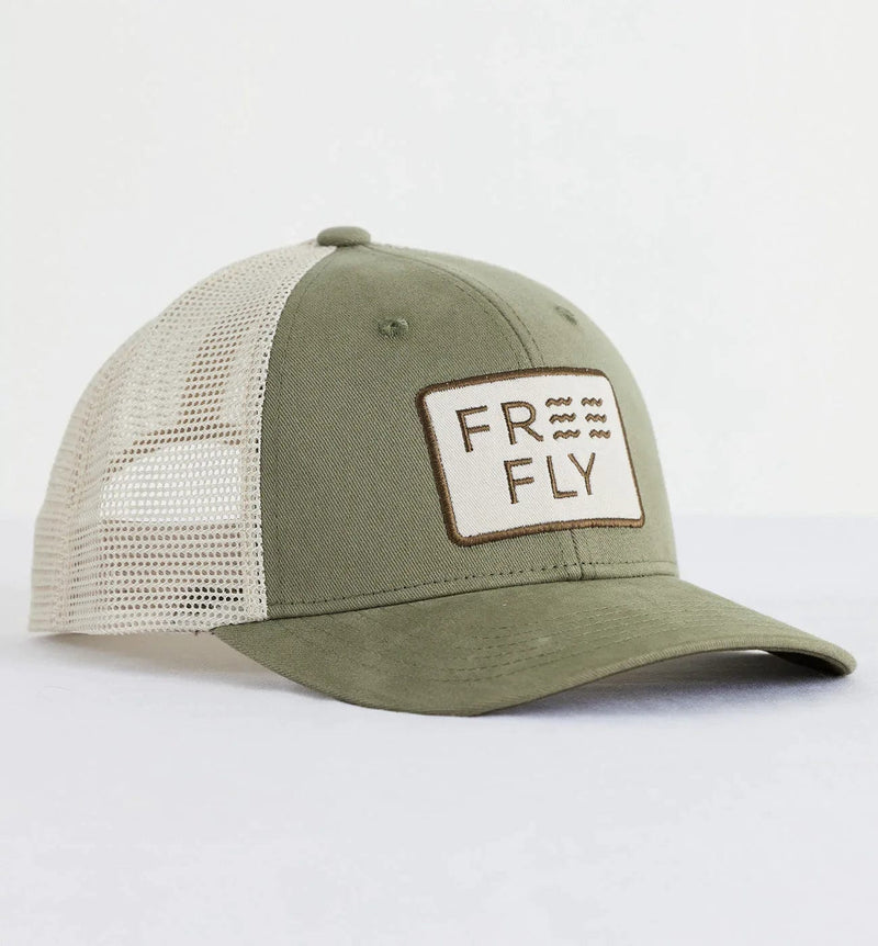Load image into Gallery viewer, Capers Green Free Fly Wave Trucker Hat - Men&#39;s Free Fly
