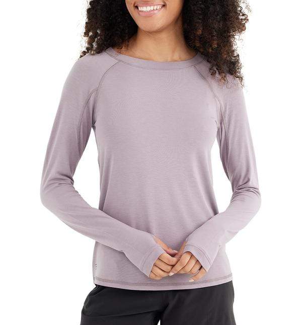 Load image into Gallery viewer, Purple Sage / SM Free Fly Women&#39;s Bamboo Midweight Long Sleeve Crew Shirt Free Fly
