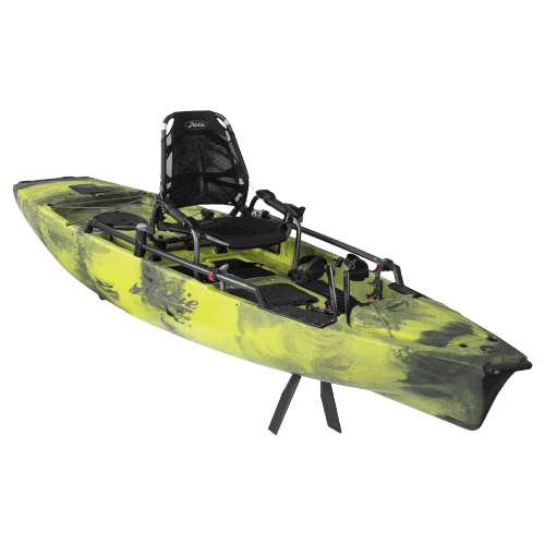 Amazon Green Camo Hobie Mirage Pro Angler 12 Fishing Kayak w/ 360 Drive Technology in Amazon Green Camo Hobie