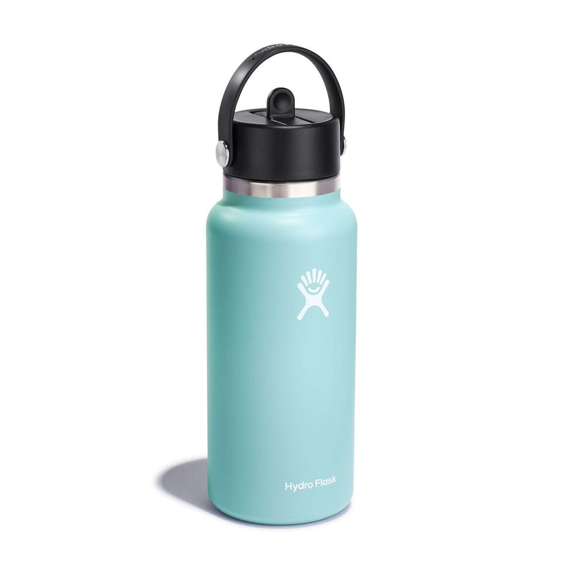 Hydro Flask 32ozWater Bottle Stainless Steel Wide Mouth w Straw Dark Green