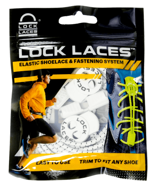 Lock Laces White Solid No Tie Shoelaces