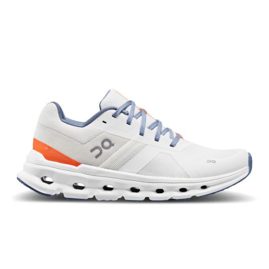 Undyed-White | Flame / 8 On Running Cloudrunner in Undyed-White | Flame - Men's On Running