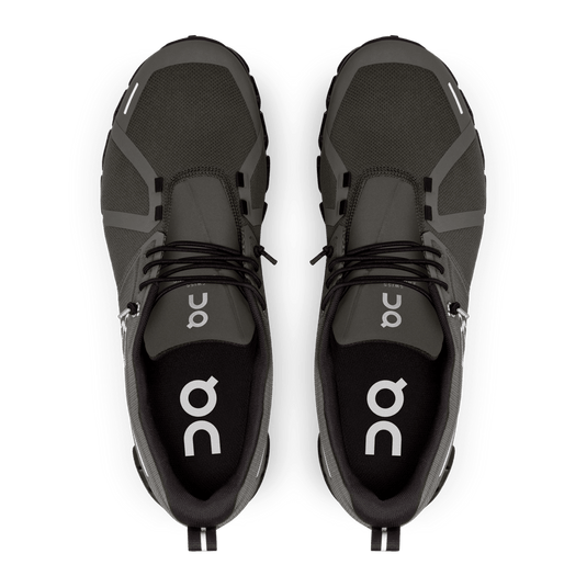 On Running Men's Cloud 5 Waterproof Shoes in Olive & Black On Running
