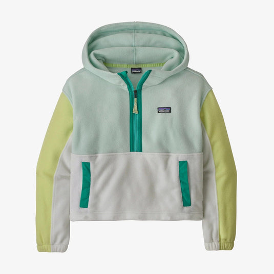 Lite Distilled Green / Youth SM Patagonia Microdini Cropped Fleece Hoody Pullover - Kid's PATAGONIA INC