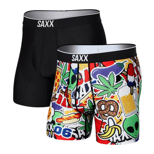 Party At Settlemeirs / Black / MED Saxx Volt Boxer Brief 2 Pack - Men's SAXX